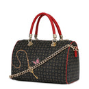 POLLINI Damen Umhängetasche Heritage Line Secret Garden Schwarz lackiert