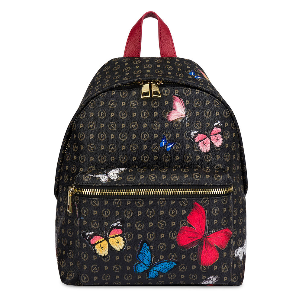 POLLINI Damenrucksack Heritage Butterfly Line Schwarz Rot