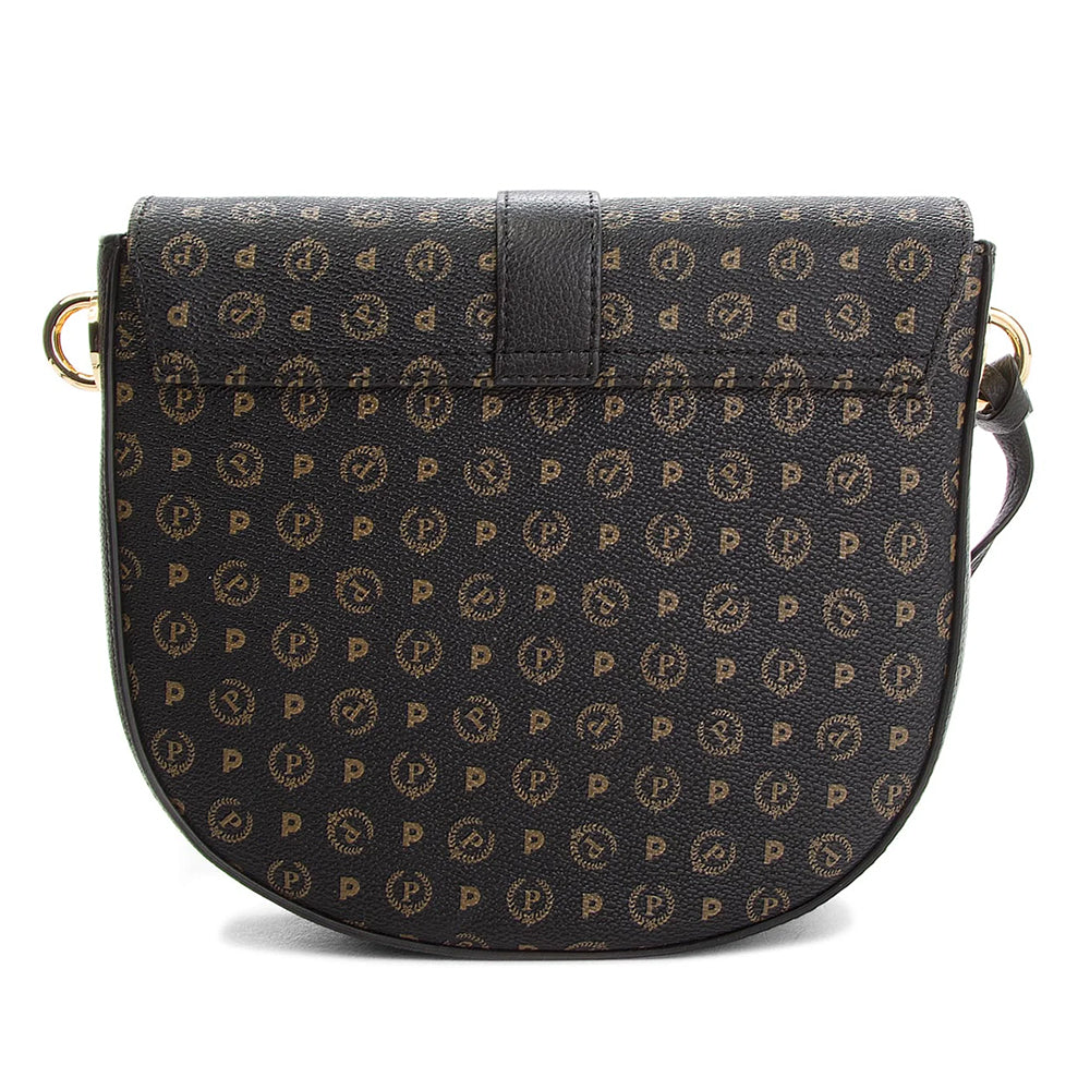 POLLINI Damen-Umhängetasche Heritage Logo Classic Schwarz und schwarze Linie