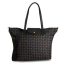 Women's Black Fabric Tote Bag POLLINI Heritage Logo Soft