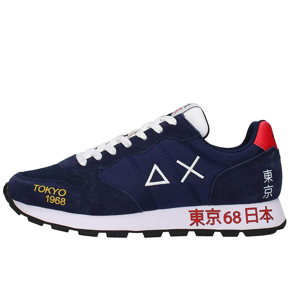 Scarpe Uomo Sun68 Sneakers Tom Japan Print Navy Blue