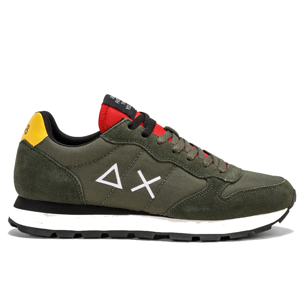 Men's Dark Military Nylon Sneakers Sun68 Tom Solid - Z41101