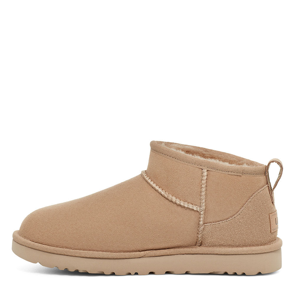 Stivaletti Donna UGG Classic Ultra Mini in Pelle Scamosciata color Sand