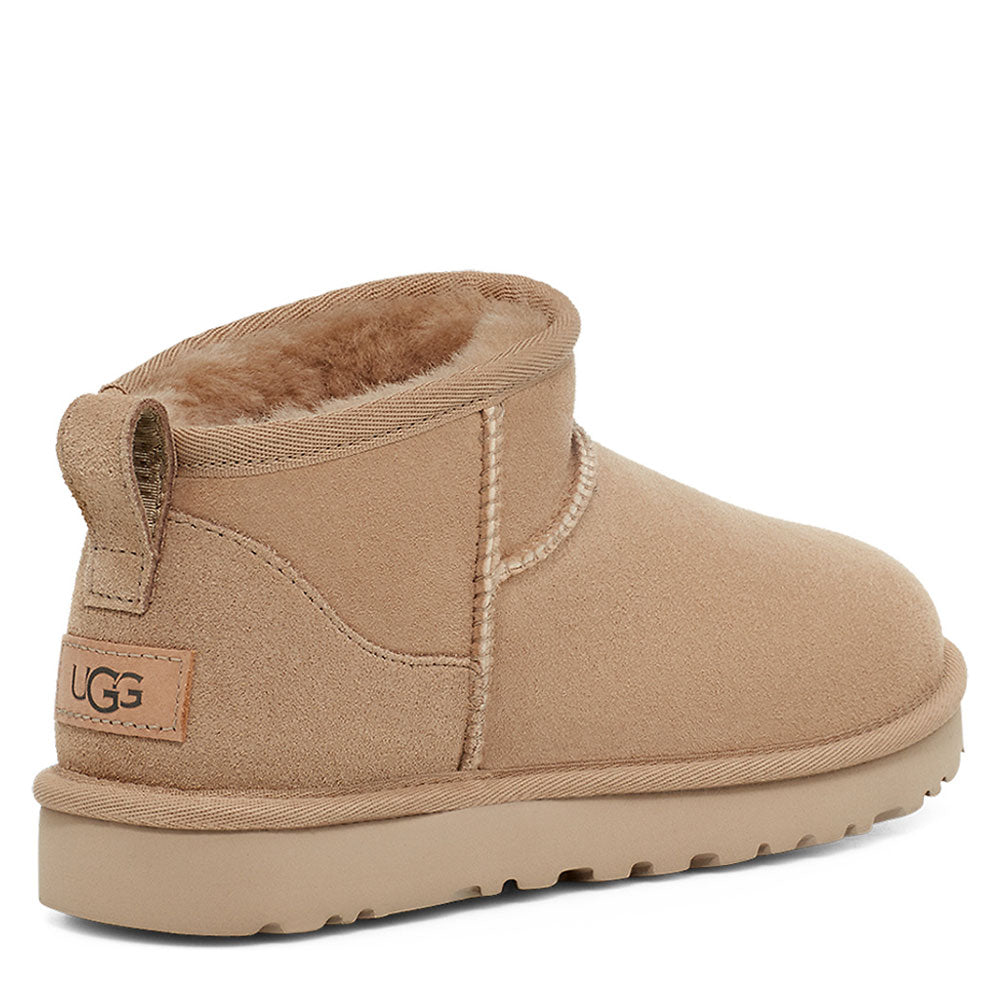 Stivaletti Donna UGG Classic Ultra Mini in Pelle Scamosciata color Sand