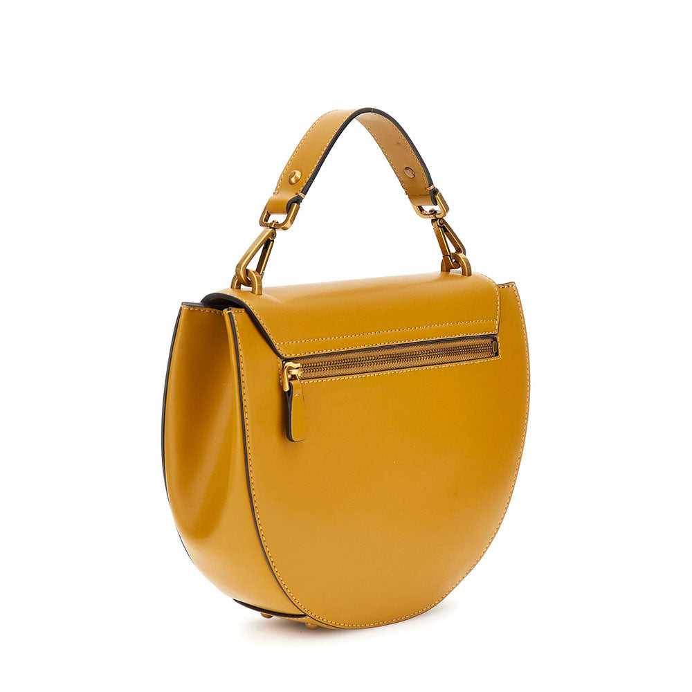 Borsa Donna Piccola a Mano con Tracolla GUESS Linea Fleet Colore Mustard