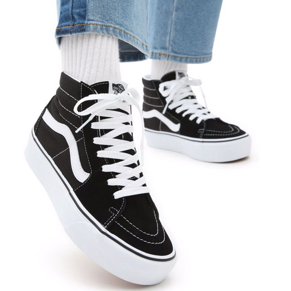 Scarpe Donna VANS Sneakers Alte Sk8-Hi Platform 2.0 colore Nero e Bianco