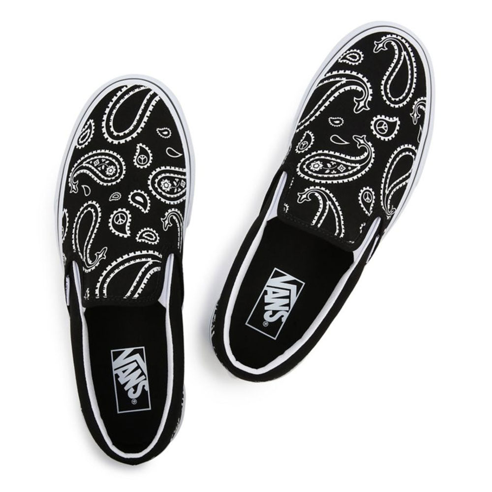 Scarpe Unisex VANS Sneakers Classic Slip-On Peace Paisley colore Black e Pewter