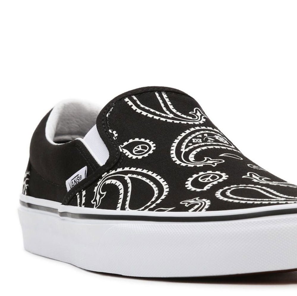 Scarpe Unisex VANS Sneakers Classic Slip-On Peace Paisley colore Black e Pewter