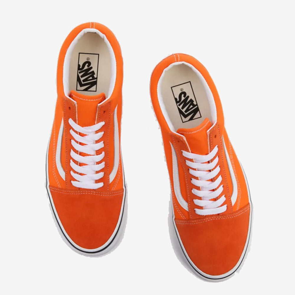 Scarpe Unisex VANS Sneakers Old Skool colore Orange Tiger e Bianco