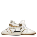 Scarpe Donna D.A.T.E. Sneakers Alte linea Sport High Vintage Calf colore Bianco e Oro