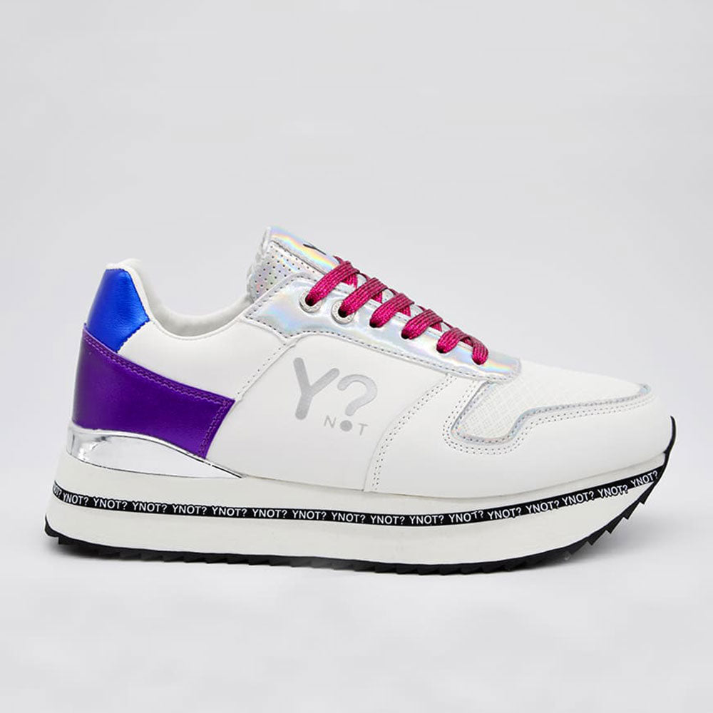 Scarpe Donna Y Not Sneakers Colore White - Fuxia - Royal Linea Hollywood