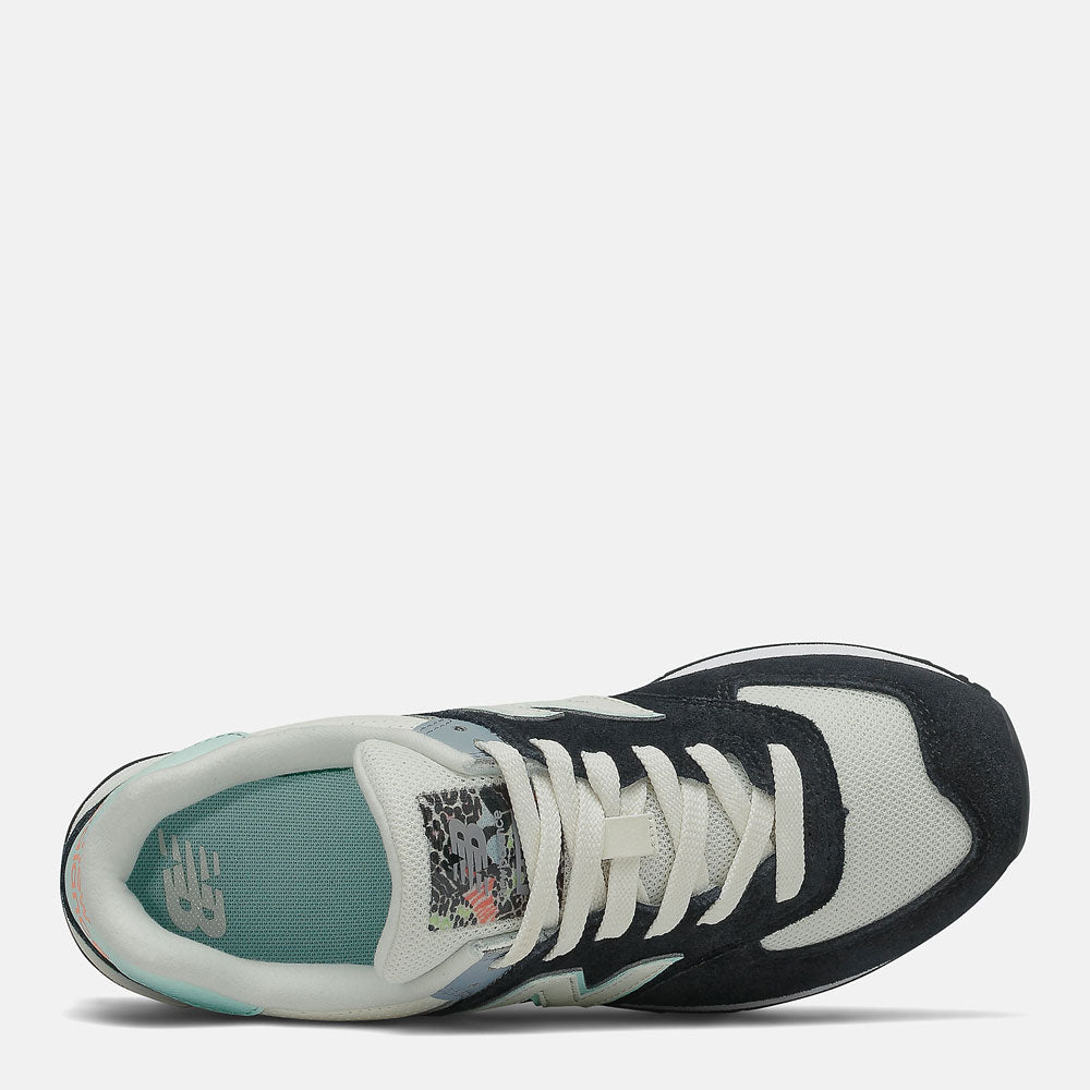 Scarpe Donna NEW BALANCE Sneakers 574 in Pelle Suede e Tessuto Nero e Menta