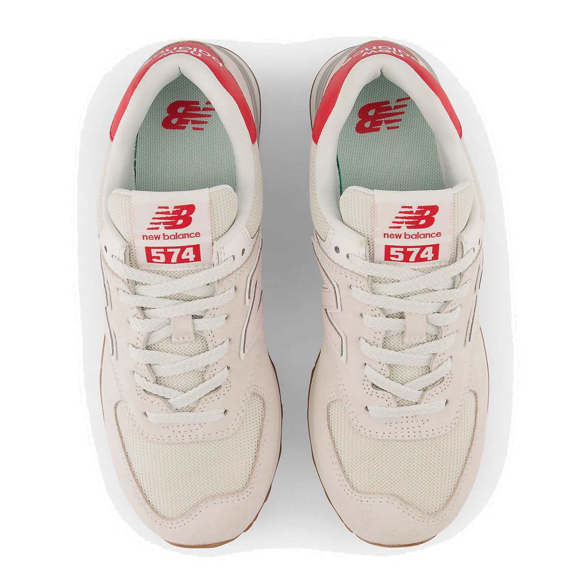 Scarpe Donna NEW BALANCE Sneakers 574 in Suede e Mesh colore Reflection e True Red