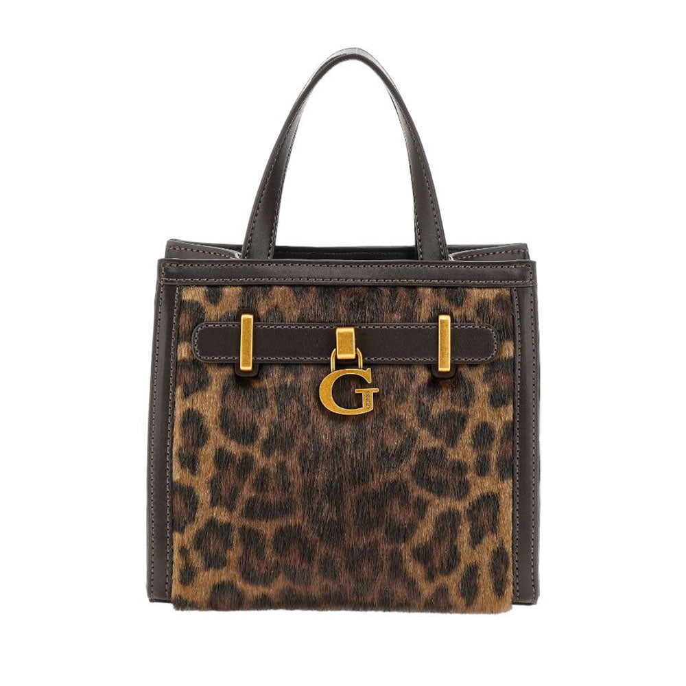 GUESS Damenhandtasche mit zwei Fächern Bergen Line Farbe Leopard