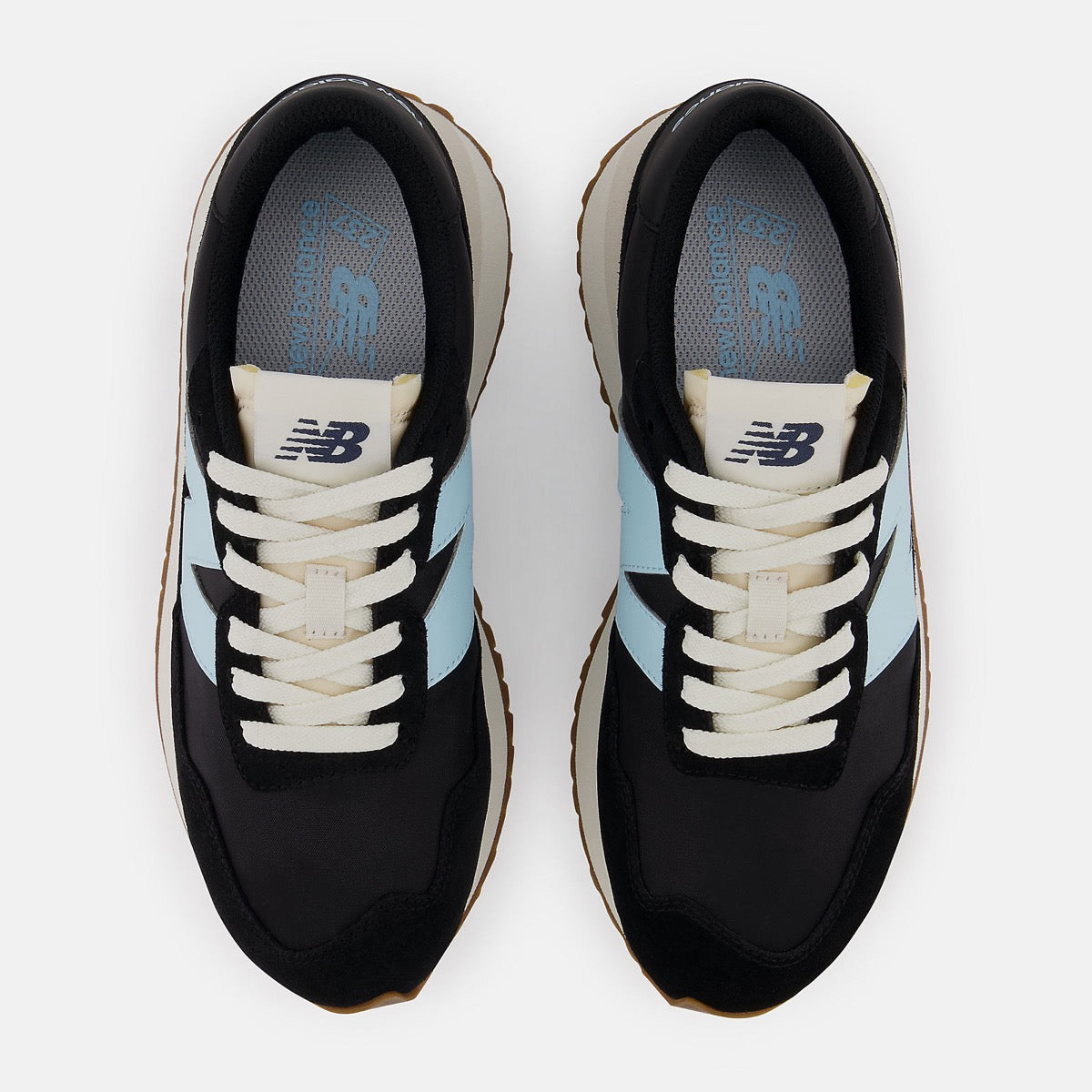 Scarpe Donna NEW BALANCE Sneakers 237 in Suede e Nylon colore Black e Beach Blue