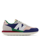 Scarpe Donna NEW BALANCE Sneakers 237 in Suede e Mesh colore Light Grey Moon Shadow Blue e Green