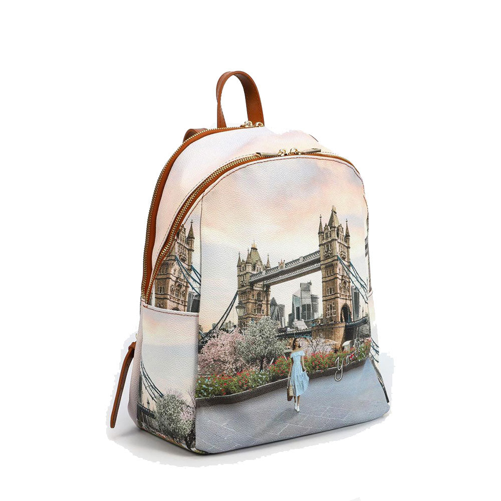 Y NOT Damen-Rucksack mit zwei Fächern YES-601 London Kate Print