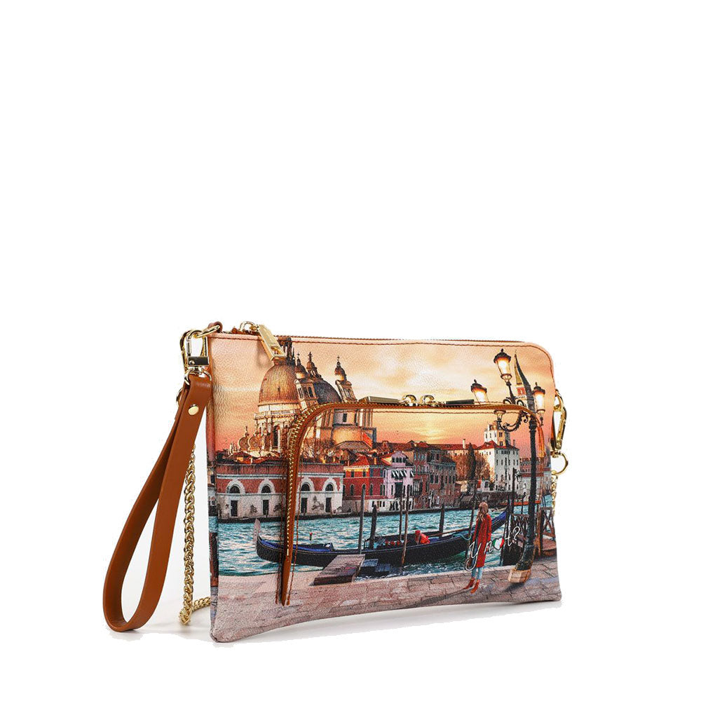 Y NOT Damen-Clutch mit Schultergurt YES-604 Venice Sunset