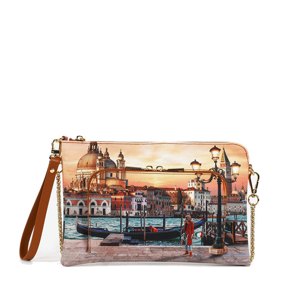 Y NOT Damen-Clutch mit Schultergurt YES-604 Venice Sunset