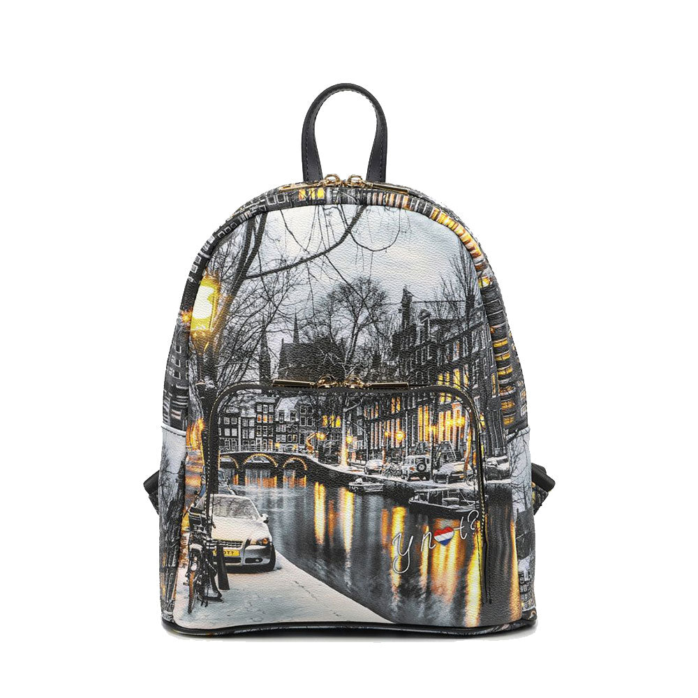 Y NOT Damenrucksack mit Außentasche YES-625 Amsterdam Snow