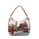 Hobo-Tasche für Damen Y NOT YES-629 London Street-Print