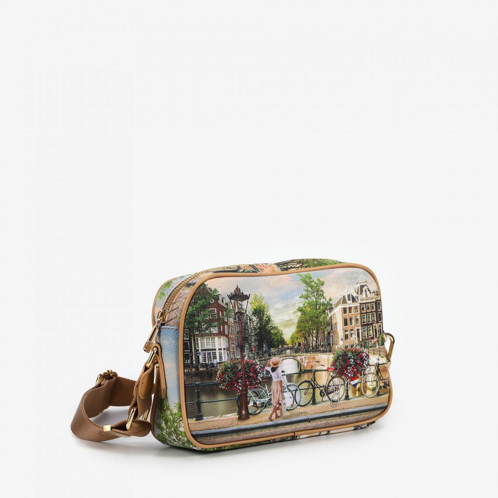 Y NOT Damen Umhängetasche YES-310 Bicycles Print