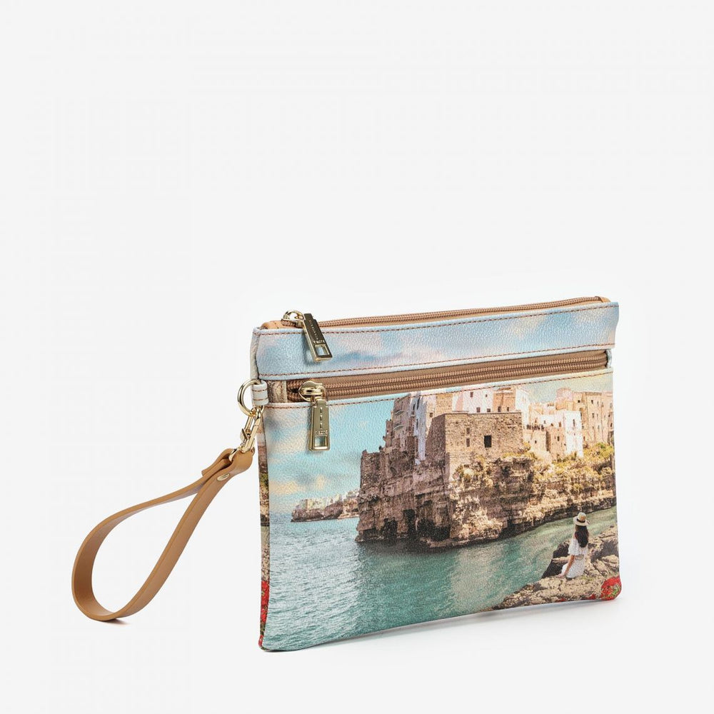 Mittelgroße Damen-Clutch mit Reißverschluss Y NOT YES-343 Polignano-Print