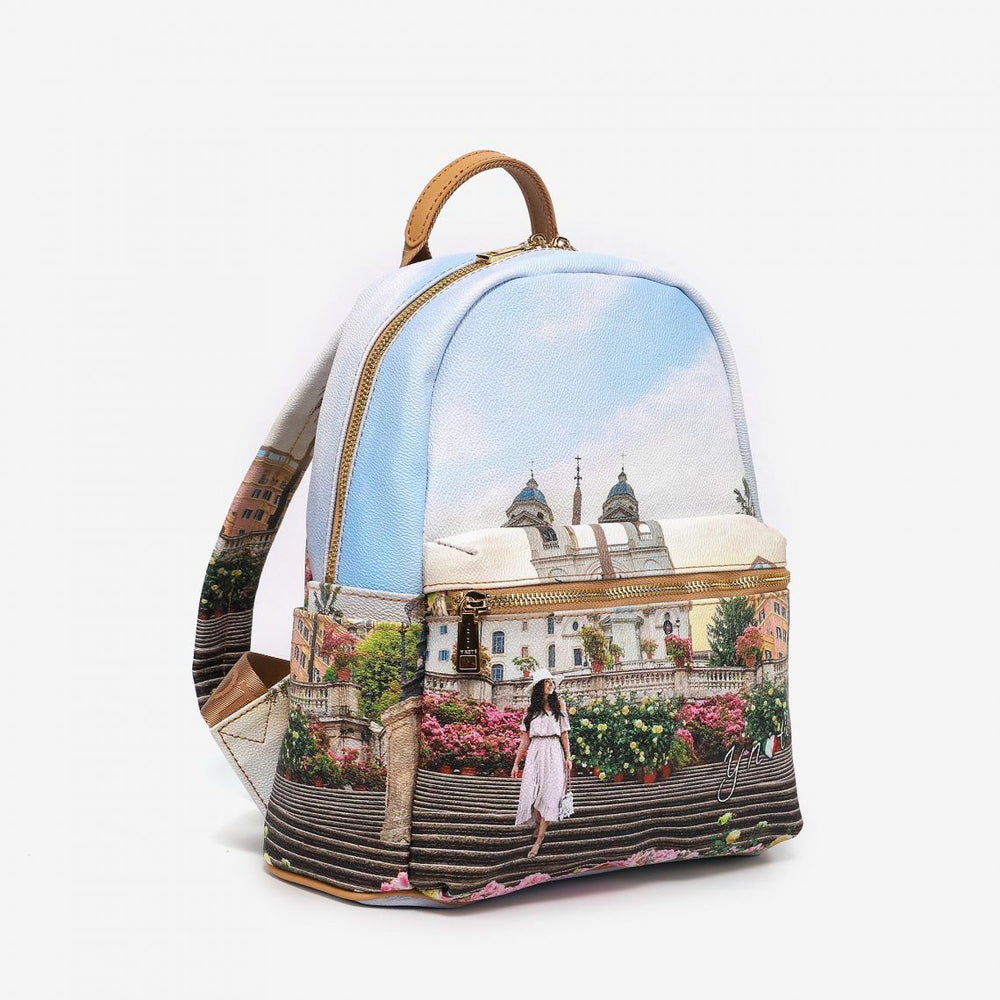 Y NOT Kleiner Damenrucksack mit Außentasche YES-380 Floral