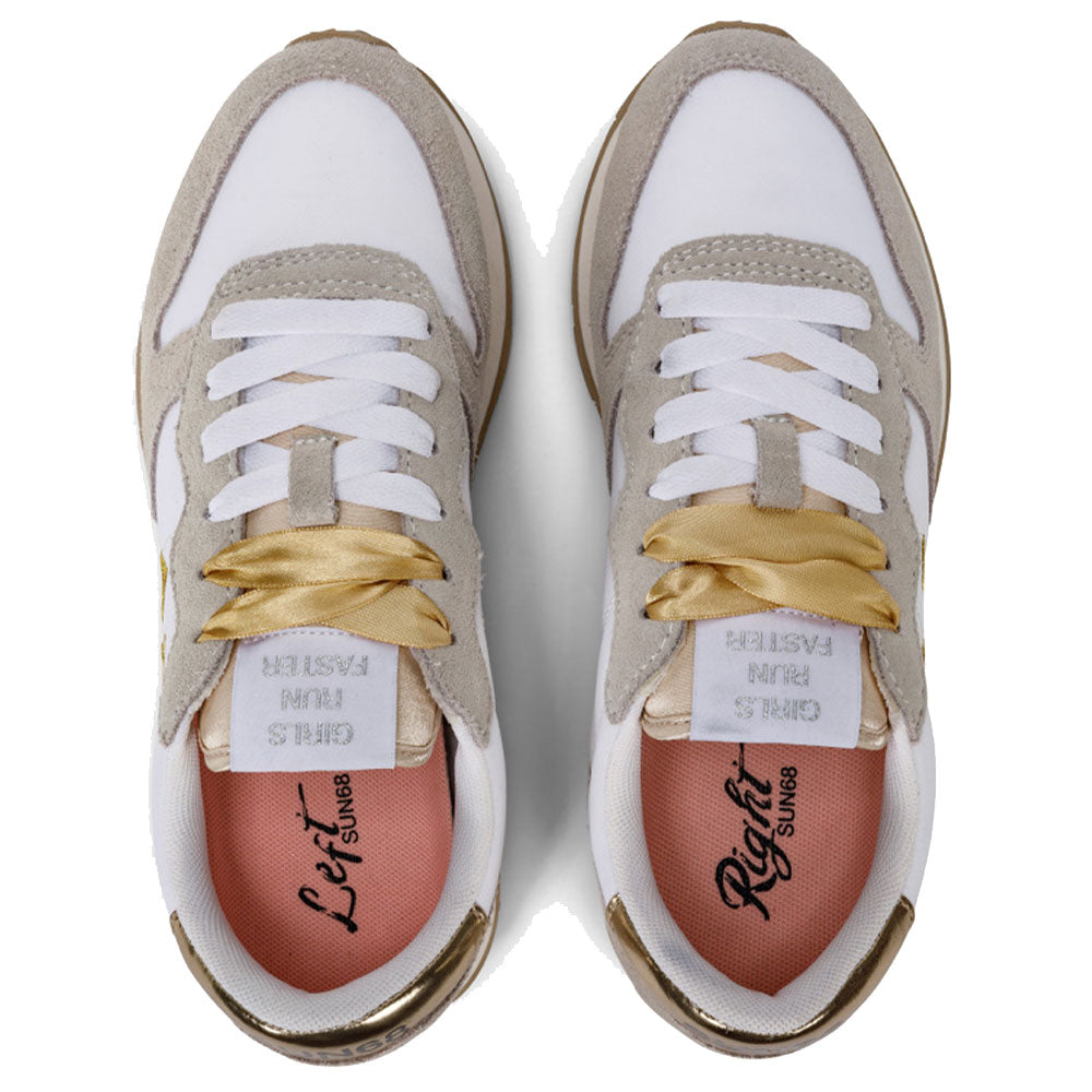 Scarpe Donna Sun68 Sneakers Ally Gold Silver Colore Bianco - Bianco Panna