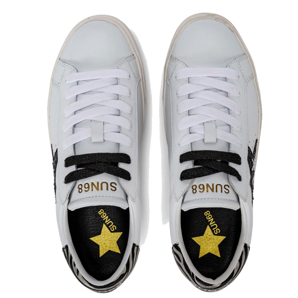Scarpe Donna Sun68 Sneakers Betty Colore Bianco - Nero - Z42220