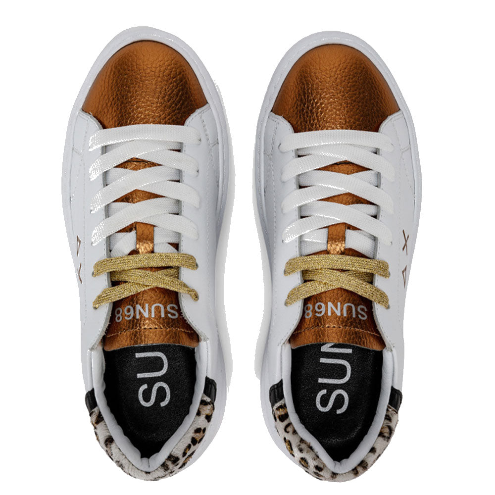 Sun68 Damenschuhe Grace Sneakers Farbe Weiß - Gold