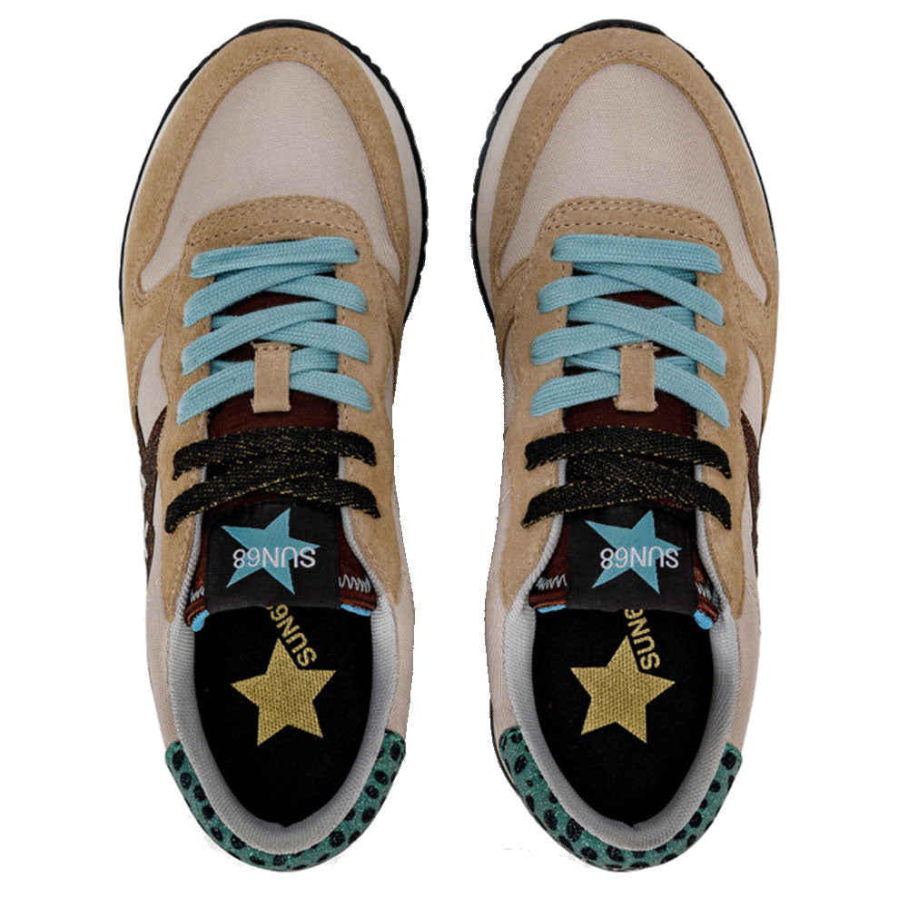 Sun68 Damenschuhe Stargirl Glitter Logo Sneakers Farbe Beige - Z43210