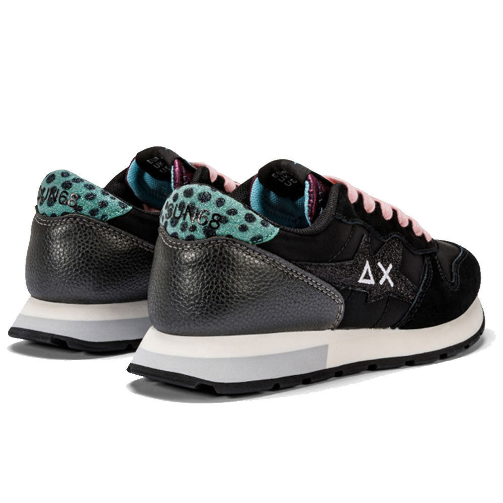 Sun68 Sneaker Bambina Ally Big Glitter Kid - Scarpe Ginnastica Glitterate Nero, Modello Z44417K, Taglia 31